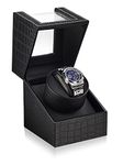 TOPWAY Single Watch Winder for Automatic Watches: Automatic Watch Winder Box with Japanese Quiet Motor, Watch Movement Holder with Flexible Pillow Fits Women and Men, AC Adapter or Battery Powered