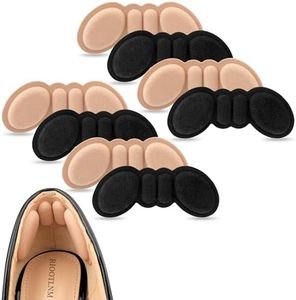 Riootlnm Heel Pads for Shoes Too Big, Shoe Inserts for Loose Shoes, Heel Grips Protectors for Blisters Pain, Filler Make Shoes Fit Tighter, Rubbing, Prevent Slip for Women Men (4PairsRosyBrownBlack)