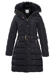 SS7 Women's Padded Faux Fur Parka Coat (Black, 18)