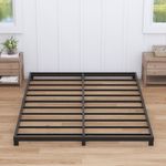 Nailsong 4 Inch Bed Frame Full Low Profile, Full Size Metal Bed Frame No Box Spring Needed, Heavy Duty Metal, Easy Assembly, Black