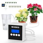 WADEO Dual-Pump Automatic Watering System, Automatic Irrigation Systemwith Adjustable Drippers & Programmable Timer, Garden Watering Systems with LED Display for Plants, USB/Battery Operation