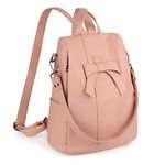 Anti Theft Backpack for Women Mother Mum Bowknot Ladies Laptop Rucksack Bag Travel Shoulder Handbag Vegan Leather by UTO Light Pink