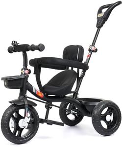 Luusa TFT-1 Tricycle Plug N Play Kids/Baby Tricycle with Parental Control, Cushion seat and Safety Guard Rail for Boys/Girls/Carrying Capacity Upto 30kgs (Black Edition)