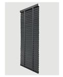 Faux wood wooden Grain PVC Window Venetian Blind/Blinds - Easy Fit Child Safe Trimmable Shutters, 50MM Slats Matching Facia (Dark Grey, Width: 90cm / Length 150cm)