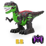 TEMI 8 Channels 2.4G Remote Control Dinosaur for Kids Boys Girls, Electronic RC Toys Educational Walking Tyrannosaurus Rex with Lights and Sounds Powered by Rechargeable Battery, 360 Deg Rotation Stunt