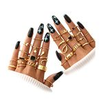 FAXHION 27 Pcs Gold Knuckle Rings Set for Women Girls, Vintage Stackable Boho Snake Finger Rings, Midi Hollow Rings Pack