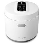 Tenavo Smart Mini Rice Cooker 3 Cups Uncooked,1.6L Portable Rice Cooker, Travel Rice Cooker Small for 2-3 People, Personal Grains Rice Cooker, Multi-cooker for Brown Rice, White Rice, Quinoa, Steel Cut Oats, and Grains, Touch Control, 400W, Black