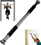 GadgetZone® Adjustable Pull Up Bar for Doorway - Gym Workout Equipment with Chrome Finish for Strength Training Upper Arms Chin Up - Heavy Duty Abs Upper Body Fitness Equipment for Home Indoor Gym