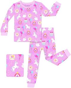 babee Reshinee Bamboo Viscose Toddler Girls Kids Pajamas Unicorn Dreams Pjs Long Sleeve Snug fit 3-4T 2pcs Soft Jammies