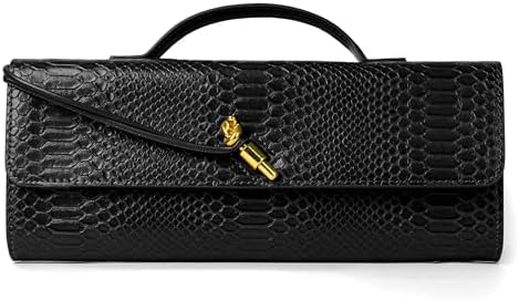 Joryin Evening Bag for Women Evening Clutch Crocodile Purse Crossbody Bag Shoulder Bag Top Handle Handbag Formal Evening Purse, Black