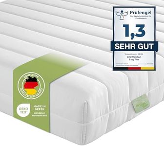 DREAMSTAR Easy Flex | orthopädische 7-Zonen Kaltschaummatratze | Öko-Tex Zertifiziert | Härtegrad 2 und 3 (H2 & H3) | Rollmatratze | Made in EU I 180 x 200 cm