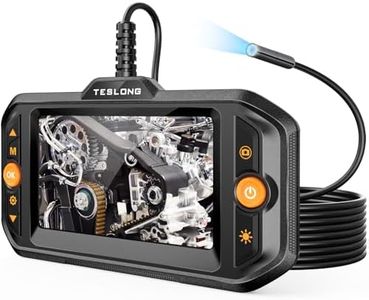 Teslong Endoscope Borescope with Light, Snake Inspection Camera for Automotive Engine, Waterproof Fiber Optic Camera for Mechanics - Ideal for Wall, Vent, Wire Video Scope (16.5FT)