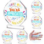 Menkxi 6 Pcs Large Appreciation Award Trophy Acrylic Employee Recognition Gifts Thank You Trophy Award for Kids Adults Employees Teacher Coworkers