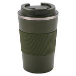 Kuber Industries Stainless Steel Insulated Coffee Mug With Sleeve|Travel Coffee Mug "380 ML"|Green|