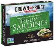 Crown Prince Natural Two Layer Brisling Sardines in Extra Virgin Olive Oil, 3.75-Ounce Cans (Pack of 12)