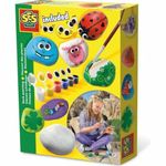 SES Creative 14818 Children's Rock Painting Kit, 6 Colours, for 5 years to 9 years