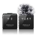 VOHALO Wireless Lavalier Microphone for iPhone/Android/Camera/Camcorder Professional Video Recording Interview with Automatic Noise Reduction