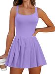 ANRABESS Womens 2025 Tennis Athletic Build in Shorts Pleated Summer Mini Dress Golf Workout Casual Romper Short Sundress Purple S