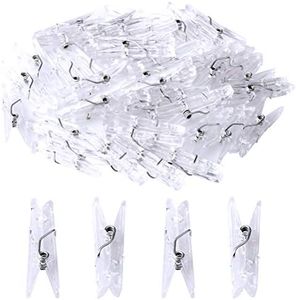 Color Scissor 100pcs Mini Clear Clothes Line Clips, Plastic Utility Paper Clip, Paper Photos Clip, Clothespins Clip