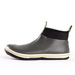 NORTY Rubber Waterproof 6 inch Ankle Rain Boot Shoes for Men - Runs 1-2 Sizes Big, Grey, Large