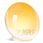 Sunrise Alarm Clock, Wake Up Light, Bedside Night Lamp with Sunrise/Sunset Simulation 11 Colors Atmosphere Lamp, Dual Alarms and Snooze Function, Light Alarm with 7 Natural Sounds and FM Radio