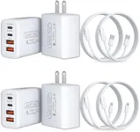 4Pack USB C Wall Charge 40W 4-Port,with 4Pack 4FT USB C Fast Charger Cable,USBC Adapter Wall Plug Multiport Type C Brick for iPhone 15/15 Pro/15 Pro Max/15 Plus, i Pad 12.9/11/10.9, Air 5/4 White