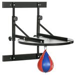 Soozier Adjustable Speed Bag Platform, Wall Mounted Speed Bags for Boxing with 360° Swivel and 10" Speedbag, Training Equipment for Fitness, Exercise, Home, Gym