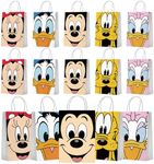 10 Pack Mickey Birthday Party Supplies, Gift Bags-5 Different Patterns Both Sides-Goodie Bags Candy Bags Treat Bags For Mickey Birthday Party Favors Decoration