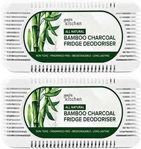 Joeji's Kitchen 2 Bamboo Charcoal Fridge Fresheners | Eco-Friendly Fridge Odor Eliminator Set (2 pcs) | Fridge Deodorizer Made of Natural Bamboo