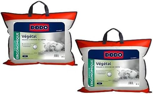 DODO - Lote de 2 oreillers ergonomiques à mémoire de Forme Vegetal 45x70 cm