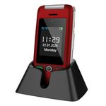 artfone 4G Unlocked Senior Cell Phone, Senior Flip Phone with Charging Dock and Dual Screen for Elderly, Unlocked Cell Phone,1300mAh,Time Reporting - Red