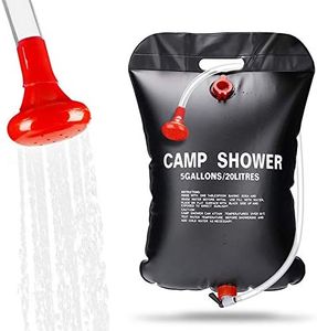 KIPIDA Solar Shower Bag for Camping,5 gallons/20L Solar Heating Shower Bag with Removable Hose and On-Off Switchable Shower Head,Camping Accessories for Camping Beach Swimming Outdoor Traveling Hiking