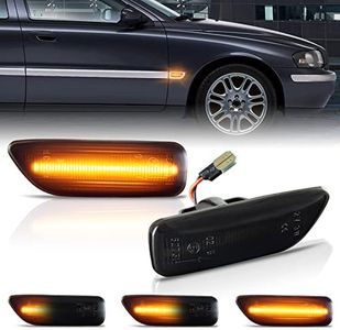 POPMOTORZ Sequential Dynamic Side Marker Turn Signal Lights, Led Amber Blinker Indicator Lamps Assembly Compatible with 1998-2007 Vol-vo S60 S80 V70 XC90 XC70 Repeater