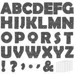 154Pcs Glitter Black Bulletin Board Letters for Classroom 7”, Large Font Bulletin Board Letters and Punctuation Cutouts Set Alphabet Poster Board with Adhesive Dots for School Classroom Wall Decor
