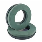 2 x Foam Rings with Plastic Backed Wreath Ring - 10" 12" 14" (14" Foam Ring x 2 - Plastic Back)