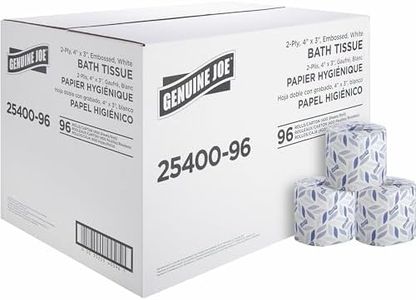 Genuine Joe 2-Ply Standard Bath Tissue Rolls - 2 Ply - 400 Sheets/Roll - 96 / Carton - 3.15" x 4" - White