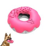 PetBuds Dog Toys Indestructible - Interactive Dog Toys For Boredom - Doughnut Shape Indestructible Dog Toys and Chew Toys For Dogs - 2 in 1 Dog Treat Toy and Dog Chew Toys. (Shocking Pink, Doughnut)