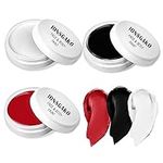 3PCS Clown Makeup Kit Black White Red Face Body Paint Professional Oil Based Body Face Paint Foundation Makeup for Adults Halloween Special Effects SFX Zombie Clown Vampire Skeleton Makeup Kit