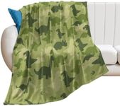 Funny Camo Dinosaurs Blanket for Boys Soft Cozy Flannel Camo Dinosaur Gifts for Teens Kids Room Decor Throw Blanket for Sofa Bed 30"x40"