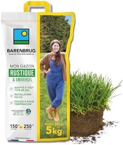 BARENBRUG - Gazon Rustique & Universel - Adapté Tous Sols - Installation Facile et Rapide - Pousse à Basse Température - Engrais Compatible Agriculture Biologique - Fabriqué en France - 5KG