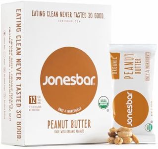 JONESBAR (Peanut Butter, 12 Count (Pack of 1)), USDA Organic Fruit & Nut Bar, Non-GMO, Kosher, Vegan, Gluten Free, Simple Snack Bar