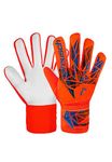 Reusch Attrakt Starter Solid Junior Goalkeeper Gloves for Children for All Pitch Surfaces, 7, Orange/Blue