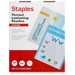 Staples Letter Size Thermal Laminating Pouches, 5 mil, 100 pack