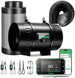 VIVOSUN Smart Air Filtration PRO Kit 8", AeroZesh T8 Inline Duct Fan with GrowHub E42A+, Temperature Humidity Controller, Carbon Filter & Ducting Ventilation System for Grow Tent, Hydroponics