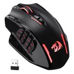 Redragon M913 Impact Elite Wireless Gaming Mouse, 16,000 DPI Wired/Wireless RGB Gamer Mouse with 16 Programmable Buttons, 45 Hr Battery and Pro Optical Sensor, 12 Side Buttons MMO Mouse