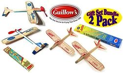 Guillows Balsa Wood Gliders Jetfire Twin Pack & Sky Streak Twin Pack Gift Set Bundle - (4 Planes Total) by Guillow