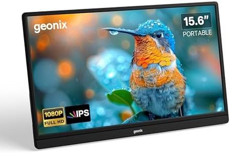 GEONIX 15.6 Inch Full HD, True IPS, Ultra Slim, 100% sRGB, 2 Inbuilt Speakers with Foldable Kickstand Portable Monitor, Black (1 Year Warranty)