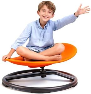 UIIKOLB Autism Kids Swivel Chair,Sensory Spinning Chair for Kids,Toddler Spinner seat Carousel Spin Sensory Chair for Kids,Training Body Coordination,Metal Base Non Slip Safer (Orange)