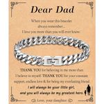 TEVOP Gifts for Dad, Dad Engraved Bracelet Dad Gifts from Daughter Son, Cuban Chain Bracelet Gifts for Men, Presents for Dad Birthday Christmas Fathers Day