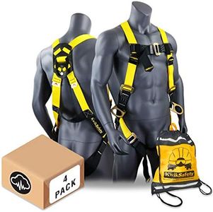 KwikSafety - Charlotte, NC - THUNDER [4 PACK] 3D Ring Safety Harness OSHA ANSI Industrial Full Body Fall Protection Personal Equipment Construction Carpenter Scaffold Contractor